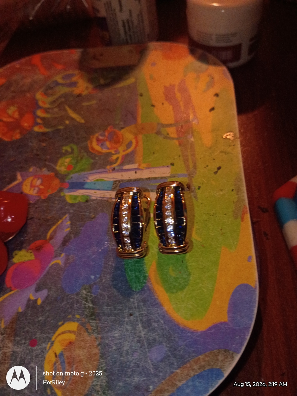 Gold Plated Sapphire Earrings